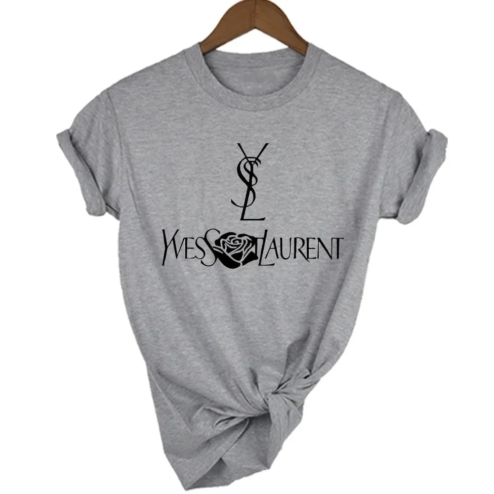 2025 New Hot Summer Fashion Top Quality Print High Quality Cotton Oversized T-shirt Summer Women's Top Luxury Brand Tee - Tara's Tiny Treasures