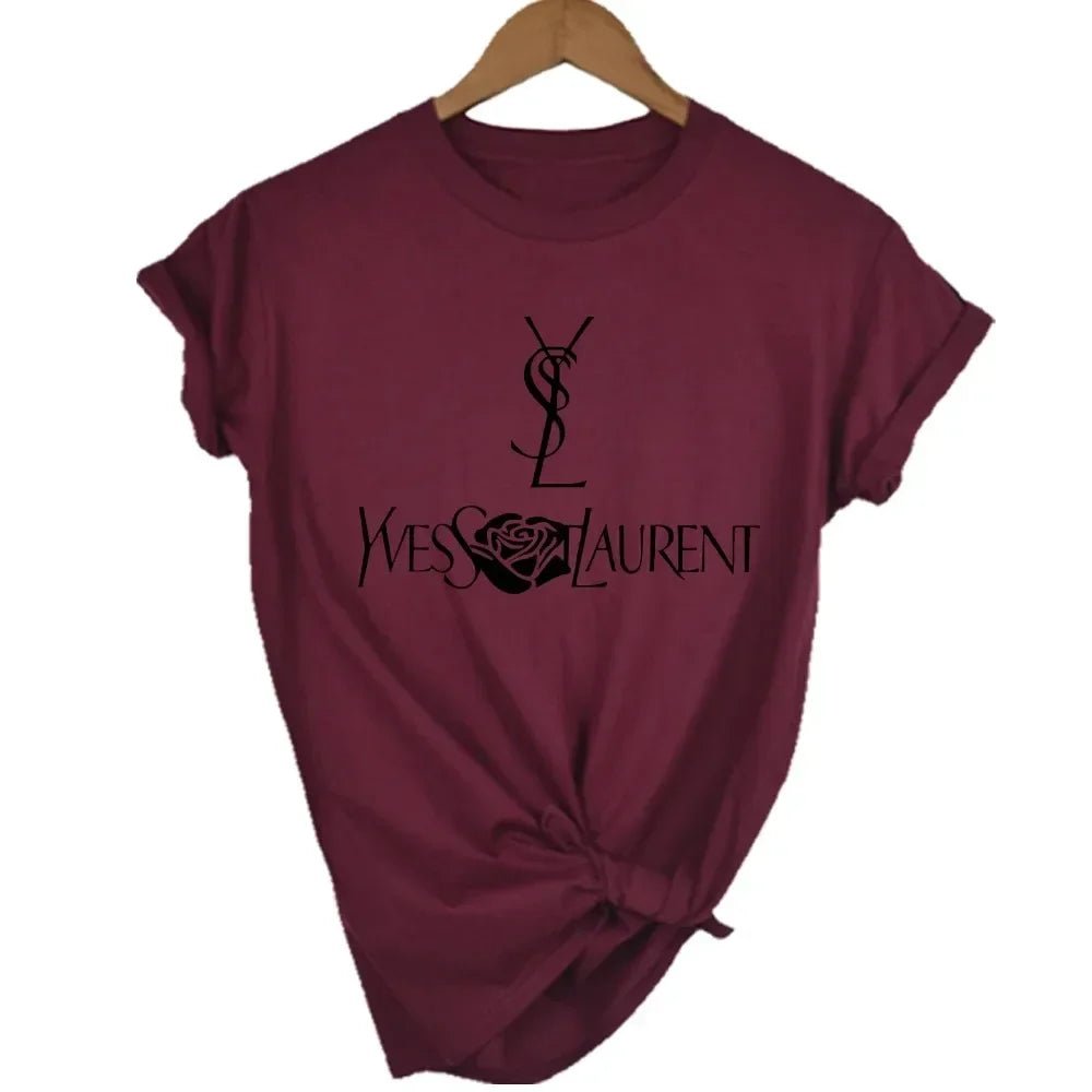 2025 New Hot Summer Fashion Top Quality Print High Quality Cotton Oversized T-shirt Summer Women's Top Luxury Brand Tee - Tara's Tiny Treasures