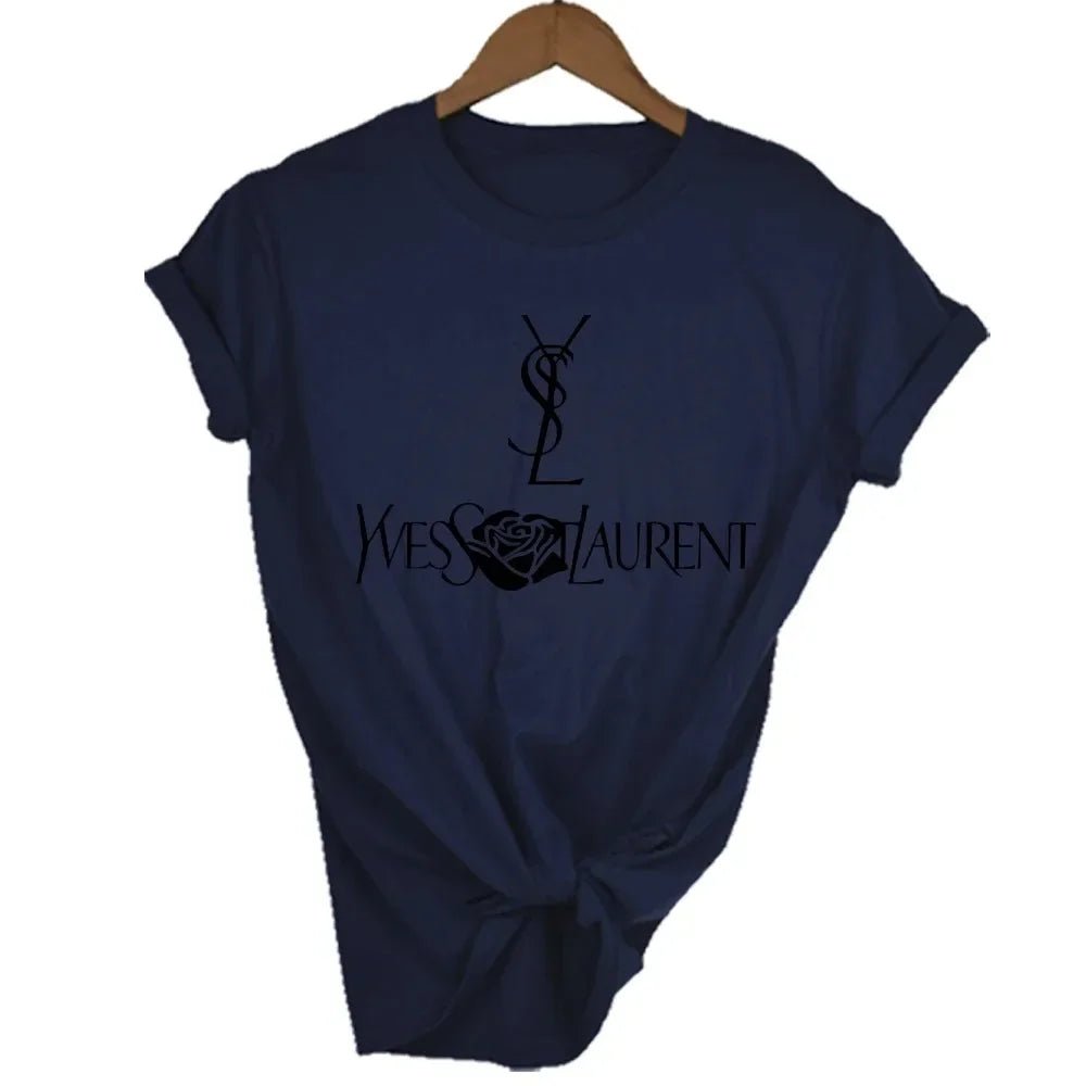 2025 New Hot Summer Fashion Top Quality Print High Quality Cotton Oversized T-shirt Summer Women's Top Luxury Brand Tee - Tara's Tiny Treasures