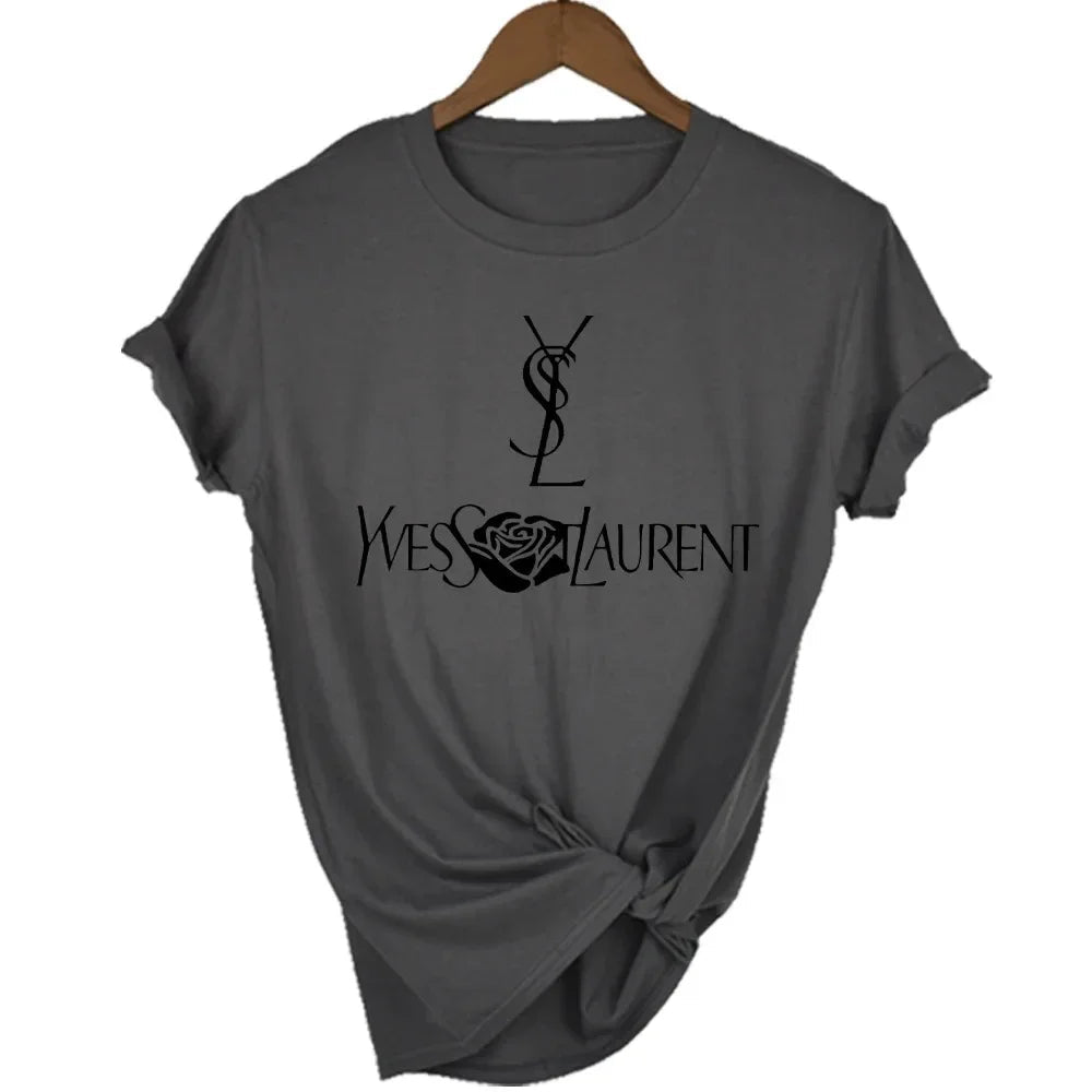 2025 New Hot Summer Fashion Top Quality Print High Quality Cotton Oversized T-shirt Summer Women's Top Luxury Brand Tee - Tara's Tiny Treasures