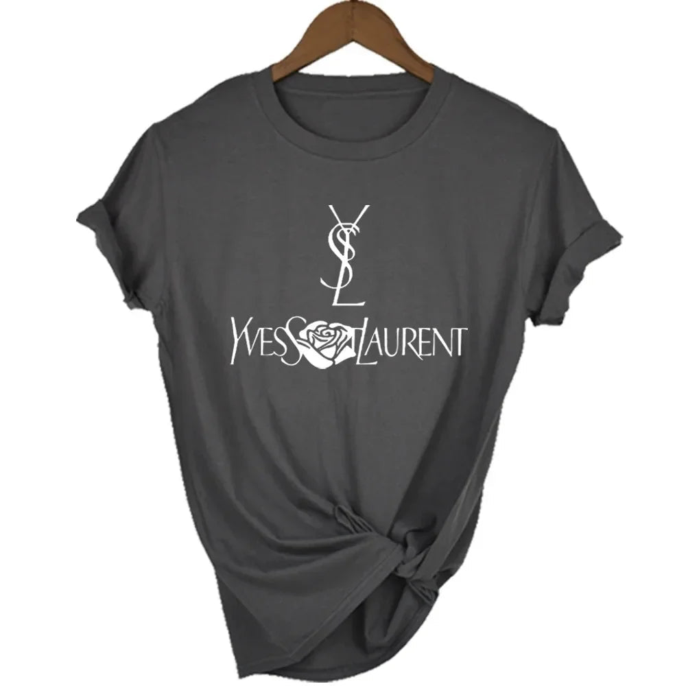 2025 New Hot Summer Fashion Top Quality Print High Quality Cotton Oversized T-shirt Summer Women's Top Luxury Brand Tee - Tara's Tiny Treasures
