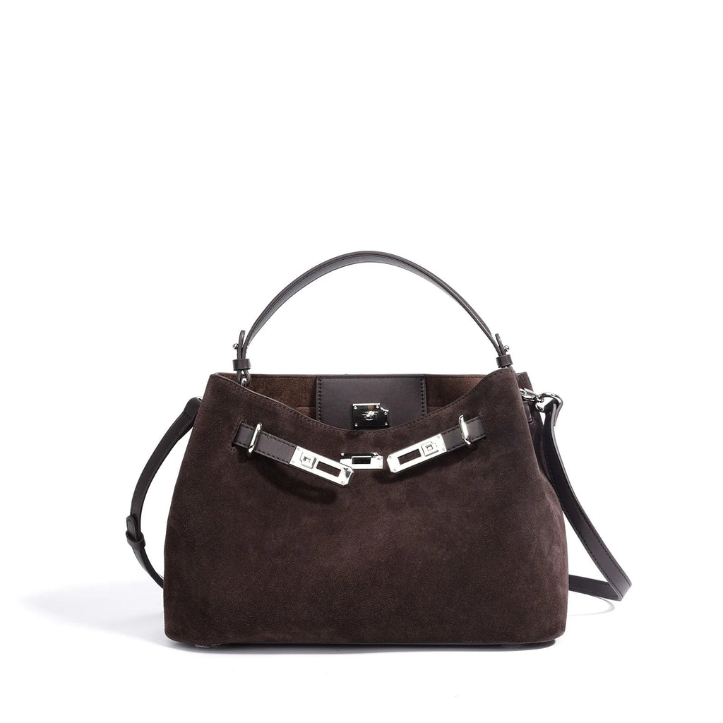 2025 New Vintage Briefcase Shoulder Crossbody Handheld Bag Light Luxury Women Unique Casual Versatile Premium Chic Handbag - Tara's Tiny Treasures