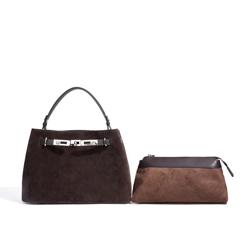 2025 New Vintage Briefcase Shoulder Crossbody Handheld Bag Light Luxury Women Unique Casual Versatile Premium Chic Handbag - Tara's Tiny Treasures