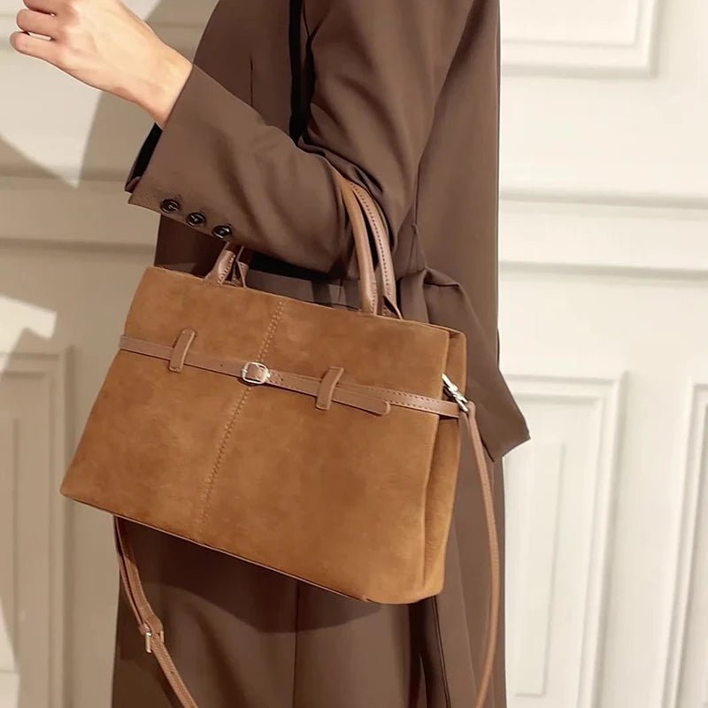 2025 New Vintage Briefcase Shoulder Crossbody Handheld Bag Light Luxury Women Unique Casual Versatile Premium Chic Handbag - Tara's Tiny Treasures