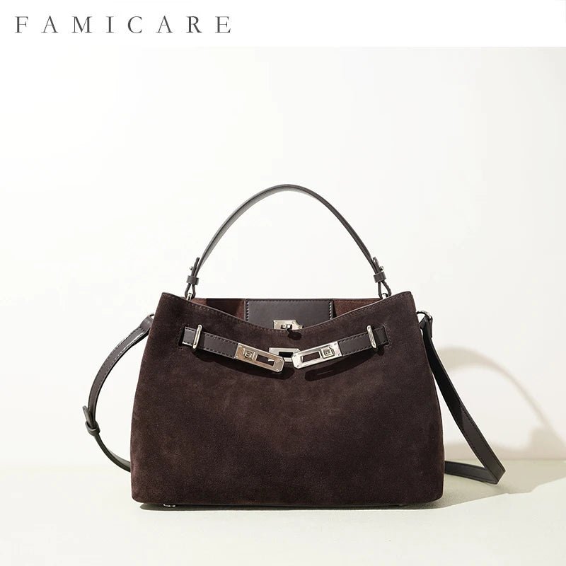 2025 New Vintage Briefcase Shoulder Crossbody Handheld Bag Light Luxury Women Unique Casual Versatile Premium Chic Handbag - Tara's Tiny Treasures