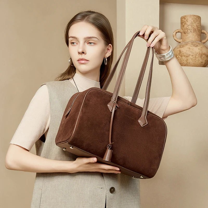 2025 New Vintage Briefcase Shoulder Crossbody Handheld Bag Light Luxury Women Unique Casual Versatile Premium Chic Handbag - Tara's Tiny Treasures