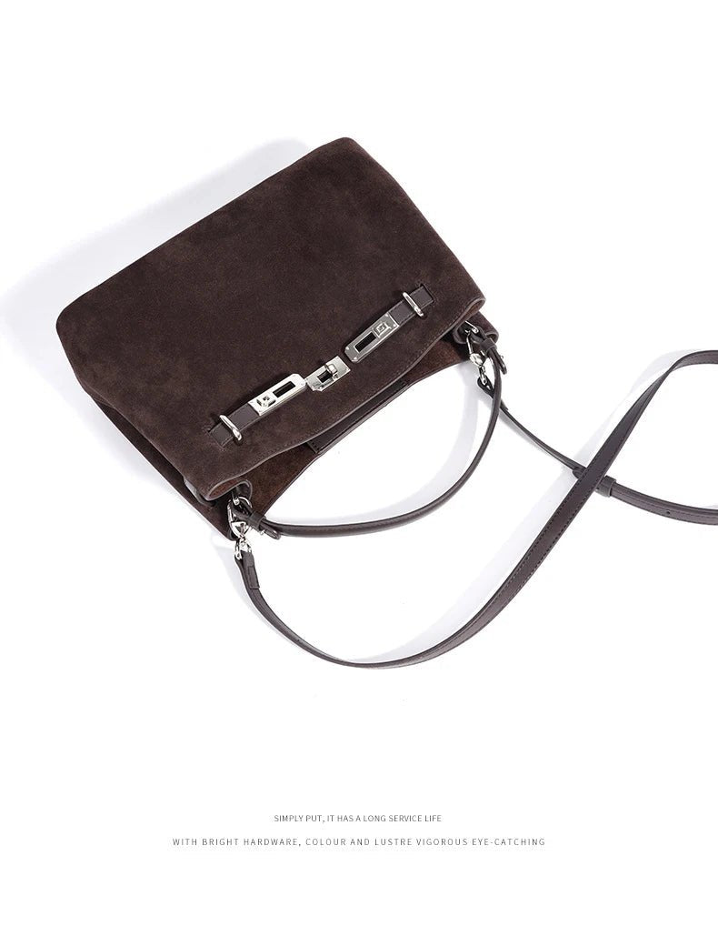 2025 New Vintage Briefcase Shoulder Crossbody Handheld Bag Light Luxury Women Unique Casual Versatile Premium Chic Handbag - Tara's Tiny Treasures