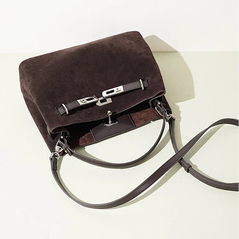 2025 New Vintage Briefcase Shoulder Crossbody Handheld Bag Light Luxury Women Unique Casual Versatile Premium Chic Handbag - Tara's Tiny Treasures