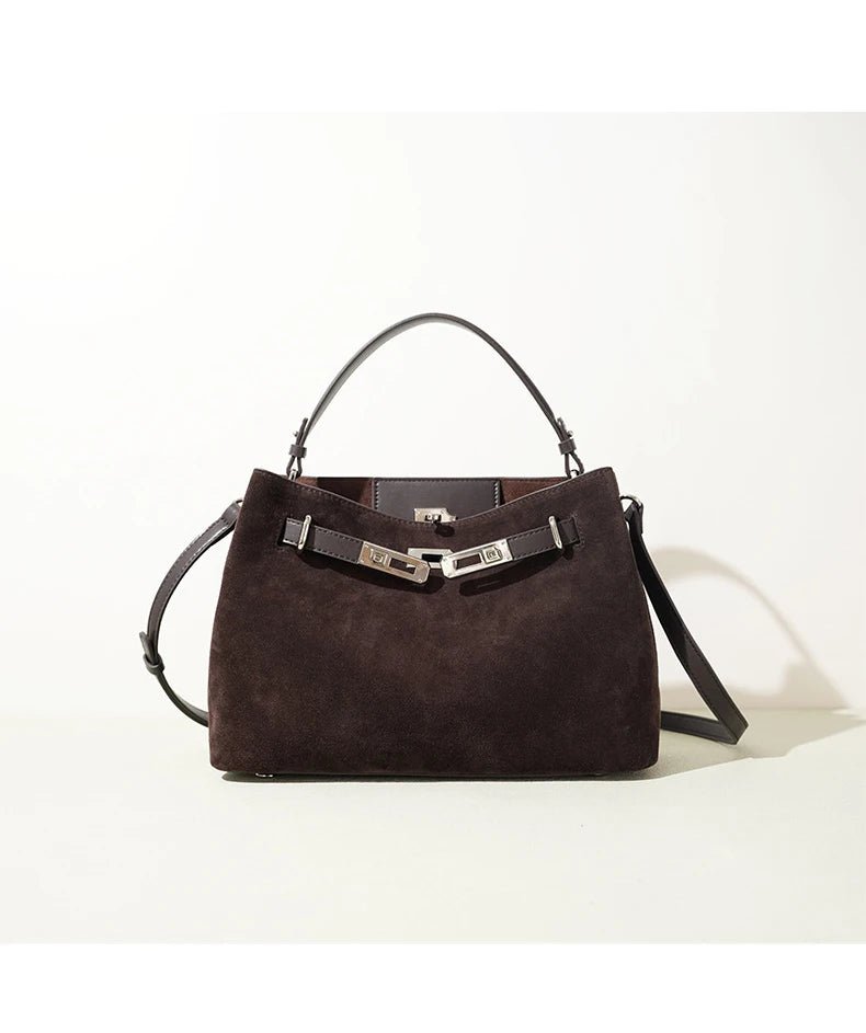 2025 New Vintage Briefcase Shoulder Crossbody Handheld Bag Light Luxury Women Unique Casual Versatile Premium Chic Handbag - Tara's Tiny Treasures
