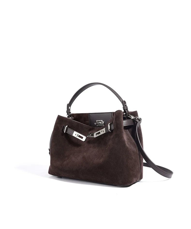 2025 New Vintage Briefcase Shoulder Crossbody Handheld Bag Light Luxury Women Unique Casual Versatile Premium Chic Handbag - Tara's Tiny Treasures