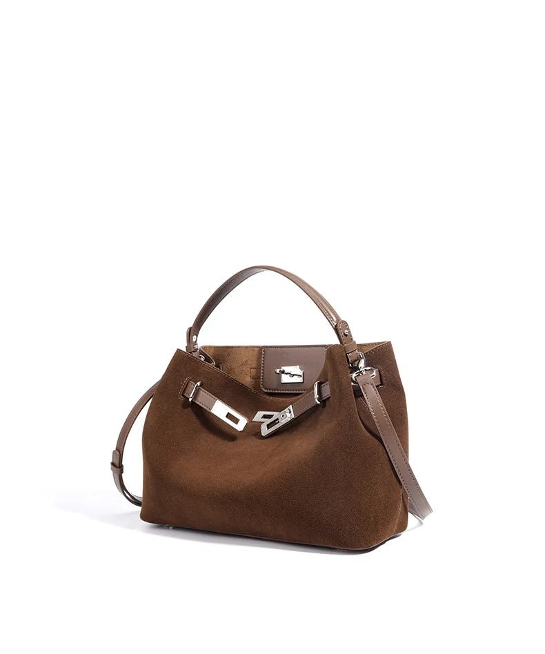 2025 New Vintage Briefcase Shoulder Crossbody Handheld Bag Light Luxury Women Unique Casual Versatile Premium Chic Handbag - Tara's Tiny Treasures