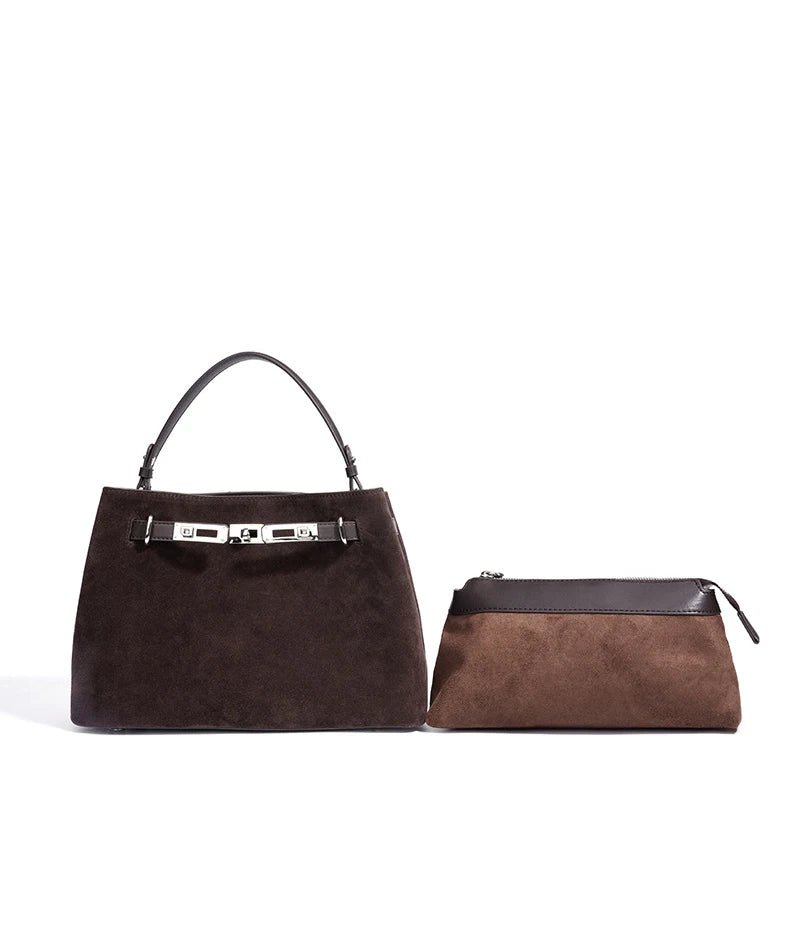2025 New Vintage Briefcase Shoulder Crossbody Handheld Bag Light Luxury Women Unique Casual Versatile Premium Chic Handbag - Tara's Tiny Treasures