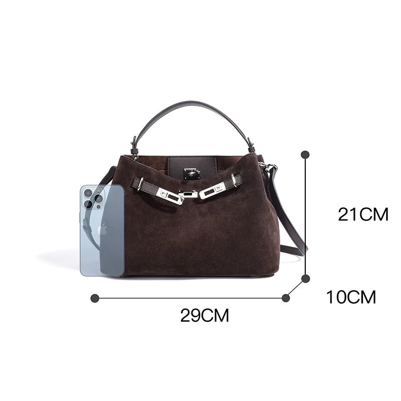 2025 New Vintage Briefcase Shoulder Crossbody Handheld Bag Light Luxury Women Unique Casual Versatile Premium Chic Handbag - Tara's Tiny Treasures