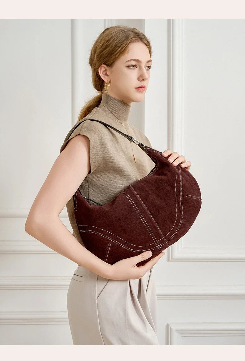 2025 New Vintage Briefcase Shoulder Crossbody Handheld Bag Light Luxury Women Unique Casual Versatile Premium Chic Handbag - Tara's Tiny Treasures
