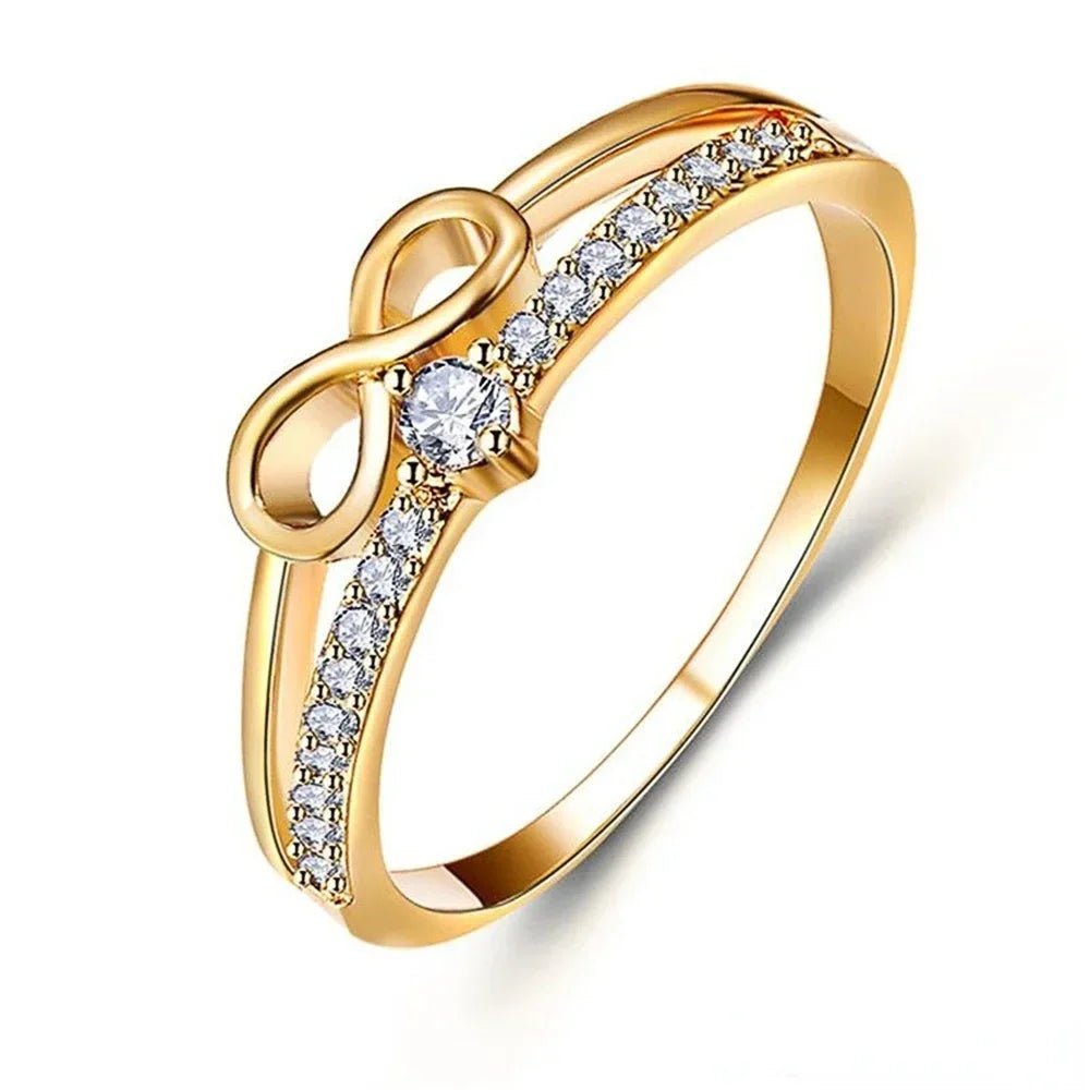 2026 Chic Bow Shape Finger Ring for Women Infinity Sign Cubic Zirconia Rings Fashion Accessories Daily Party Jewelry - Tara's Tiny Treasures