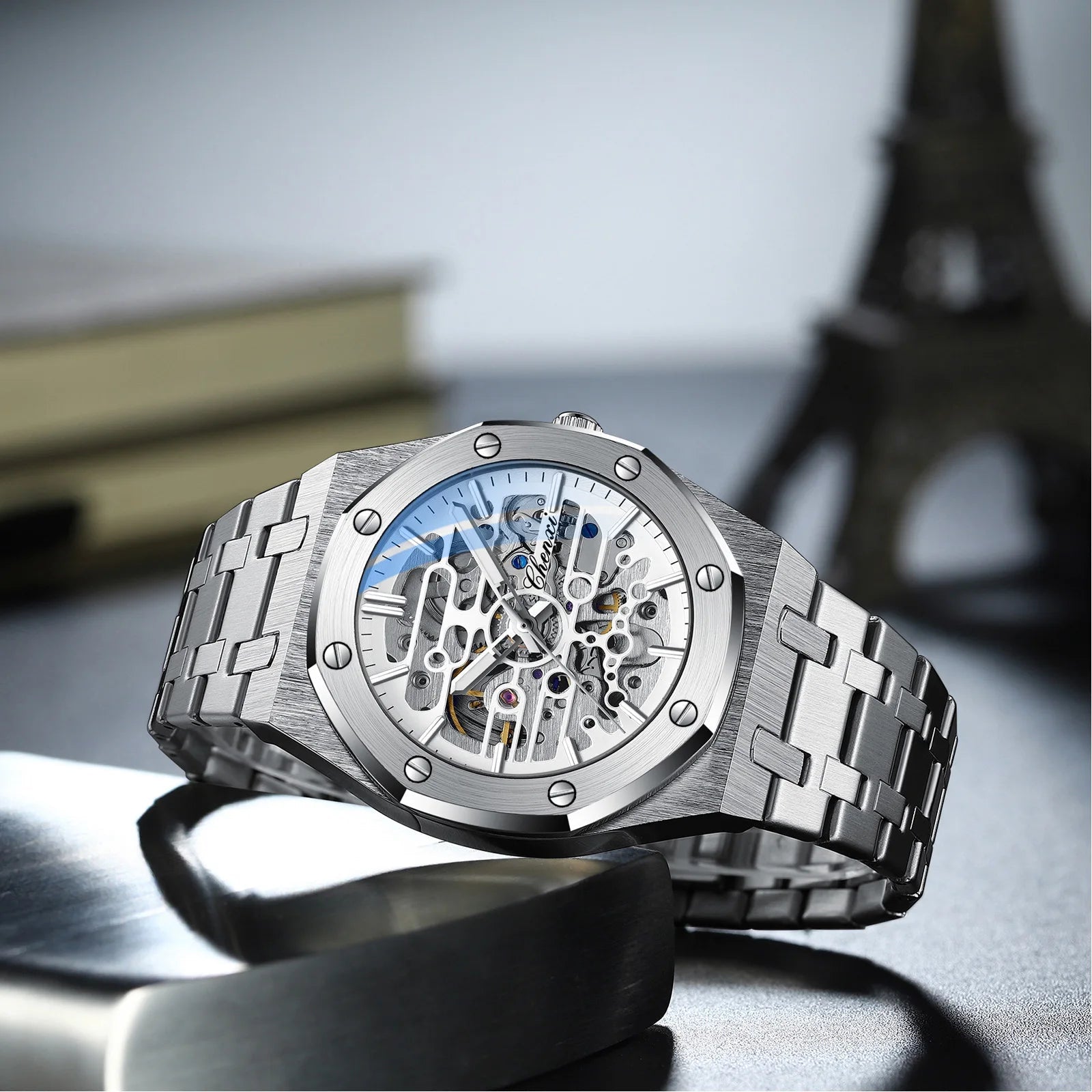 2026 High Quality Automatic Movement Mechanical Watches For Men Fashion Casual Skeleton Hollow Luminous Waterproof Watch CHENXI - Tara's Tiny Treasures