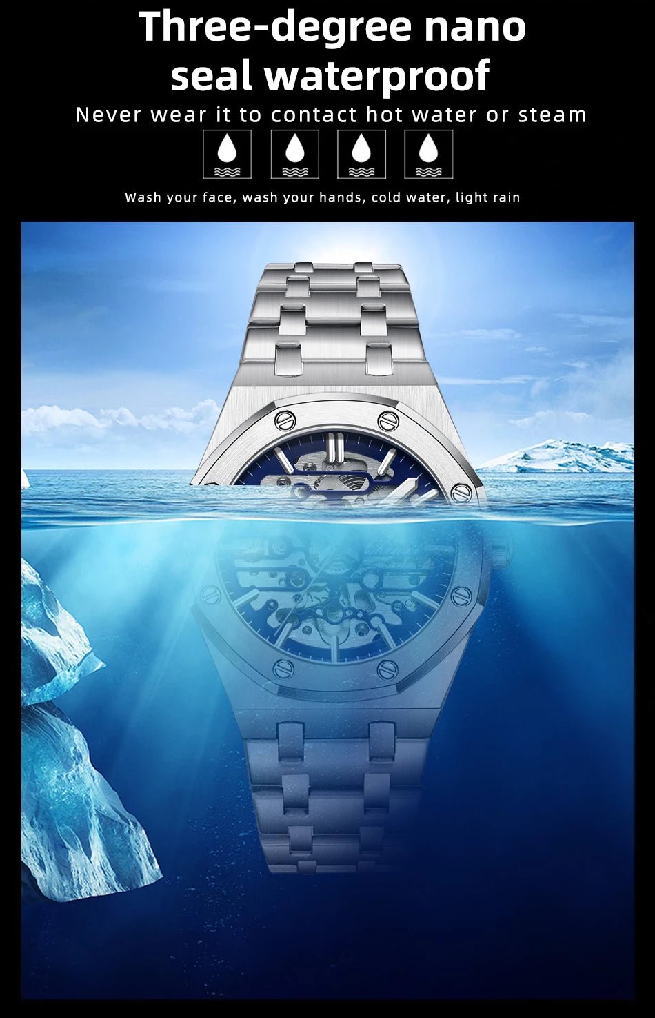 2026 High Quality Automatic Movement Mechanical Watches For Men Fashion Casual Skeleton Hollow Luminous Waterproof Watch CHENXI - Tara's Tiny Treasures