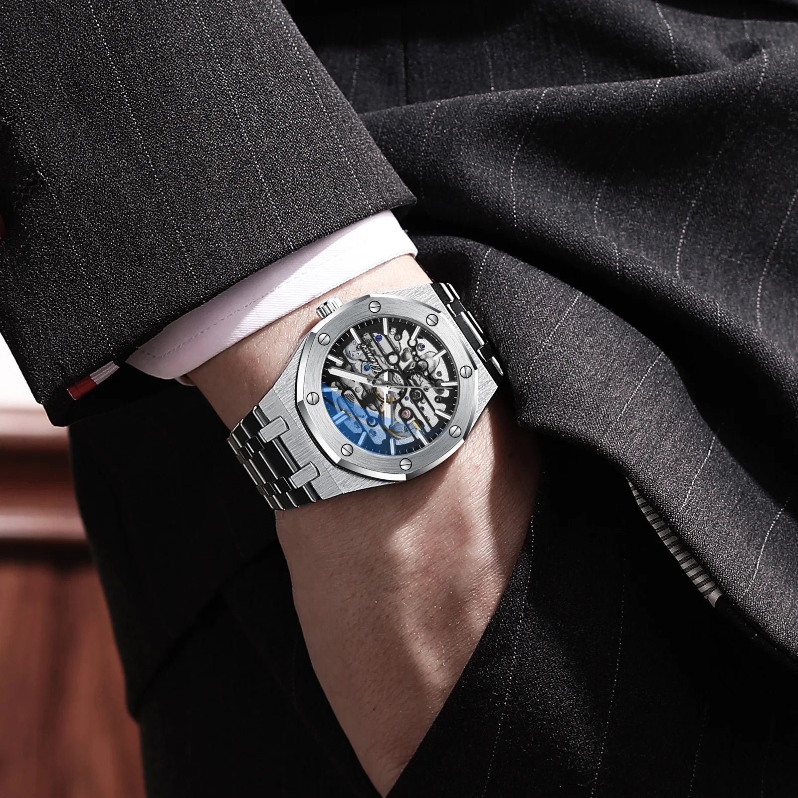 2026 High Quality Automatic Movement Mechanical Watches For Men Fashion Casual Skeleton Hollow Luminous Waterproof Watch CHENXI - Tara's Tiny Treasures