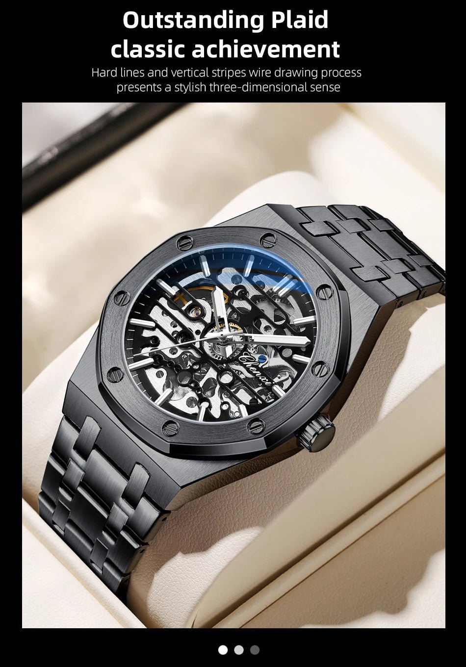 2026 High Quality Automatic Movement Mechanical Watches For Men Fashion Casual Skeleton Hollow Luminous Waterproof Watch CHENXI - Tara's Tiny Treasures