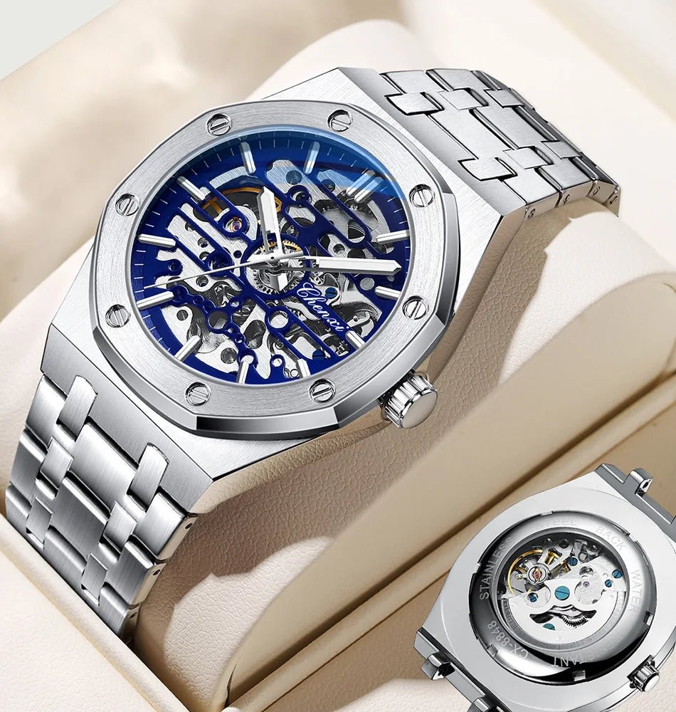 2026 High Quality Automatic Movement Mechanical Watches For Men Fashion Casual Skeleton Hollow Luminous Waterproof Watch CHENXI - Tara's Tiny Treasures