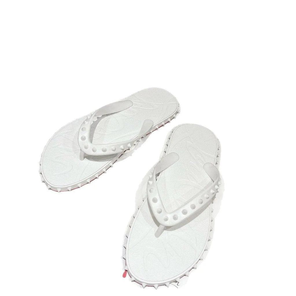 2026 New Luxury Men's Flip Flops Fashion Rivets Designer Sandals Non-slip Flat Beach Shoes Outdoor Casual Couple Shoes - Tara's Tiny Treasures