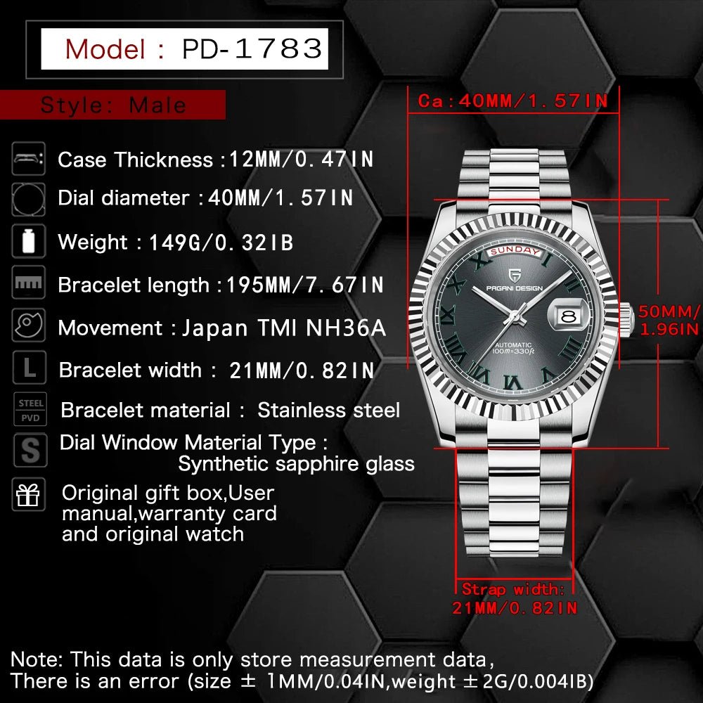 2026 New PAGANI DESIGN Brand Luxury Automatic Mechanical Watch For Men Sapphire Mirror Waterproof Men's Watches Japan Movt Watch - Tara's Tiny Treasures