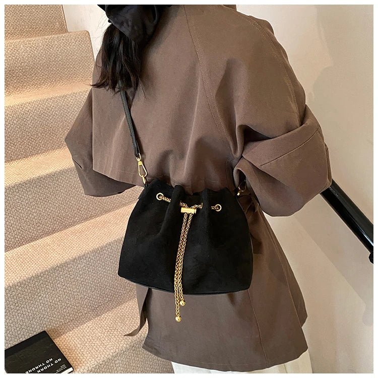 2026 Soft Commuting Crossbody Bags Faux Suede Sewing Hot Sale Bags for WomenThread Solid Color String Women's Handbags - Tara's Tiny Treasures