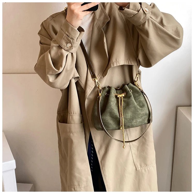 2026 Soft Commuting Crossbody Bags Faux Suede Sewing Hot Sale Bags for WomenThread Solid Color String Women's Handbags - Tara's Tiny Treasures