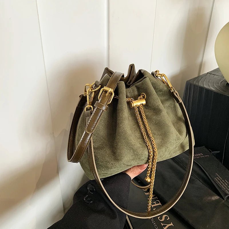 2026 Soft Commuting Crossbody Bags Faux Suede Sewing Hot Sale Bags for WomenThread Solid Color String Women's Handbags - Tara's Tiny Treasures