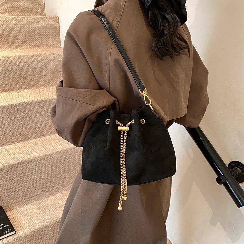 2026 Soft Commuting Crossbody Bags Faux Suede Sewing Hot Sale Bags for WomenThread Solid Color String Women's Handbags - Tara's Tiny Treasures