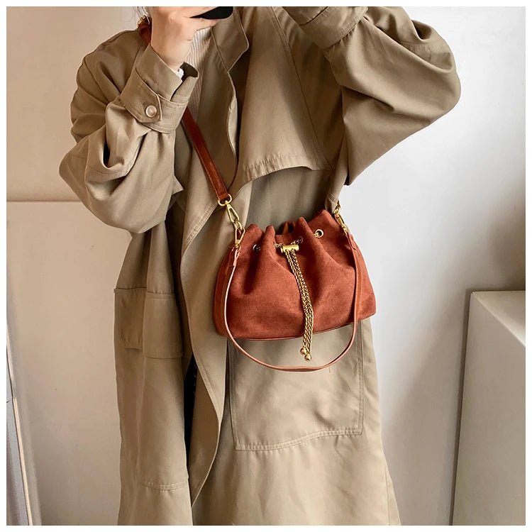 2026 Soft Commuting Crossbody Bags Faux Suede Sewing Hot Sale Bags for WomenThread Solid Color String Women's Handbags - Tara's Tiny Treasures