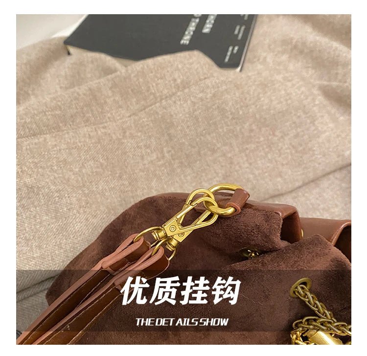 2026 Soft Commuting Crossbody Bags Faux Suede Sewing Hot Sale Bags for WomenThread Solid Color String Women's Handbags - Tara's Tiny Treasures