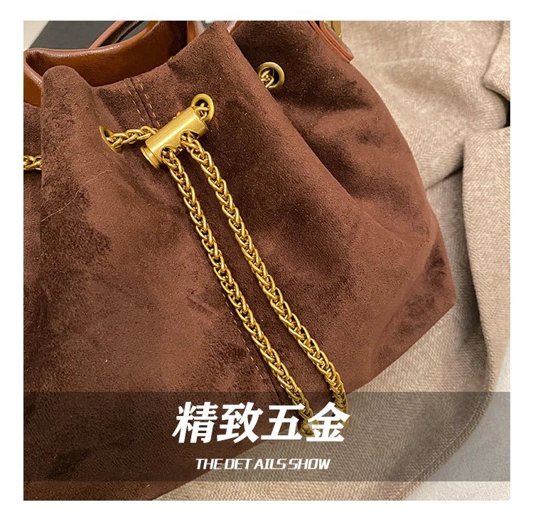 2026 Soft Commuting Crossbody Bags Faux Suede Sewing Hot Sale Bags for WomenThread Solid Color String Women's Handbags - Tara's Tiny Treasures
