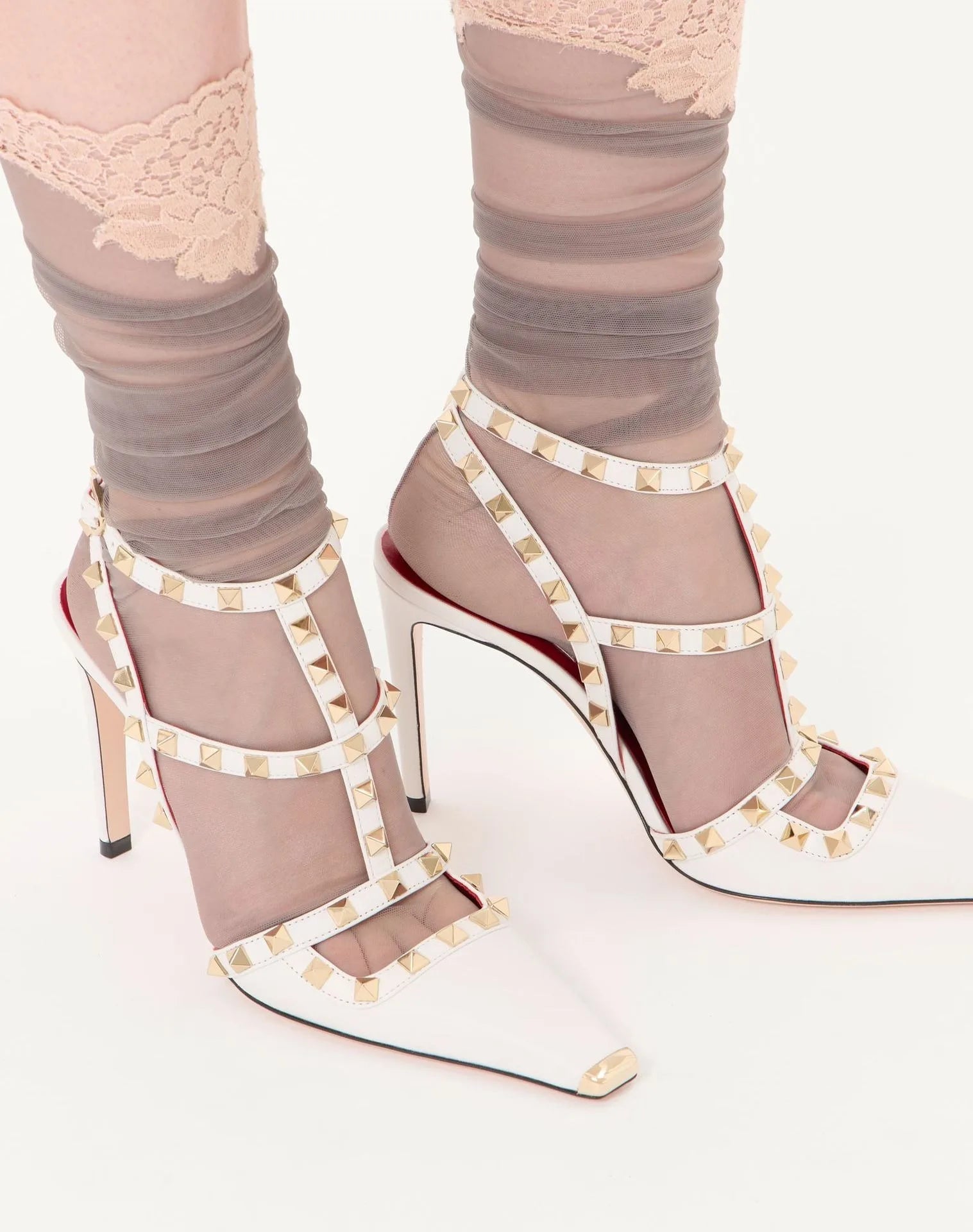 2026Summer Square Headed Rivet High-heeled Women's Sandals, Fashionable and Sexy Women's Party T-table Women's Plus Size Sandals - Tara's Tiny Treasures