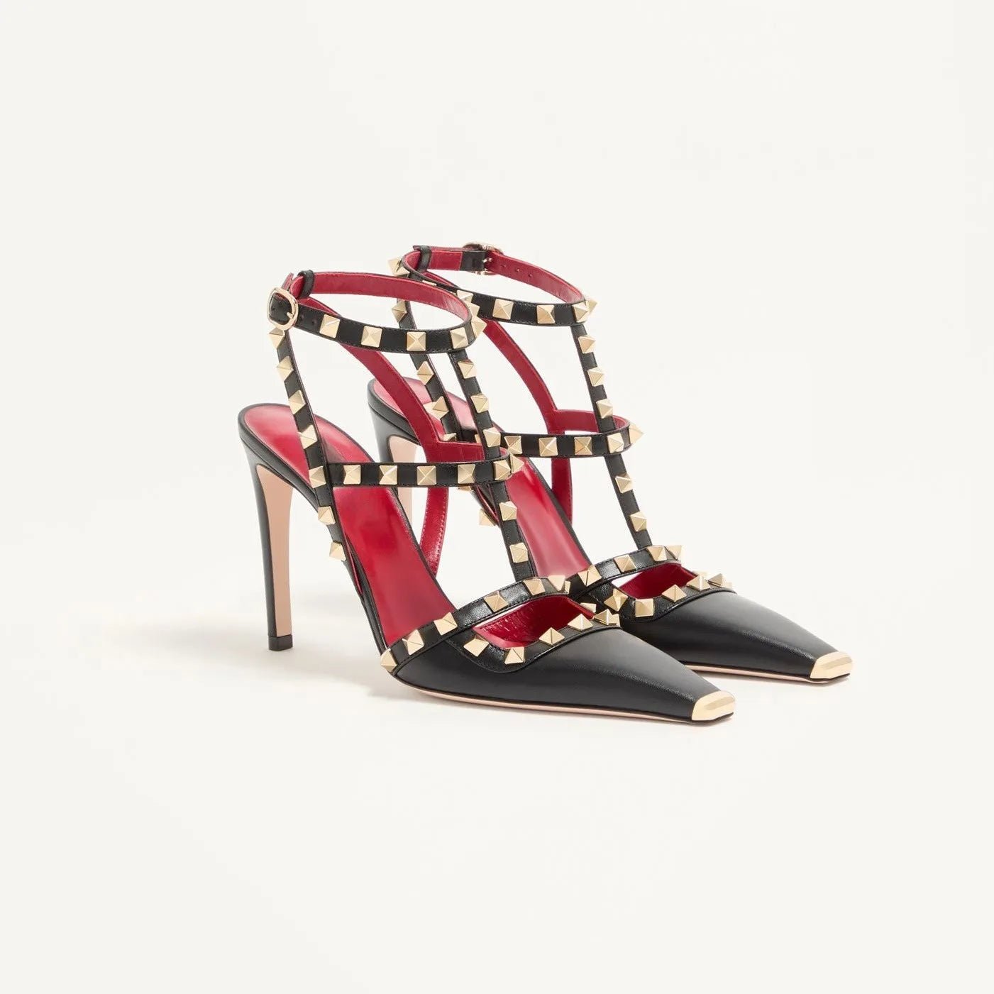 2026Summer Square Headed Rivet High-heeled Women's Sandals, Fashionable and Sexy Women's Party T-table Women's Plus Size Sandals - Tara's Tiny Treasures