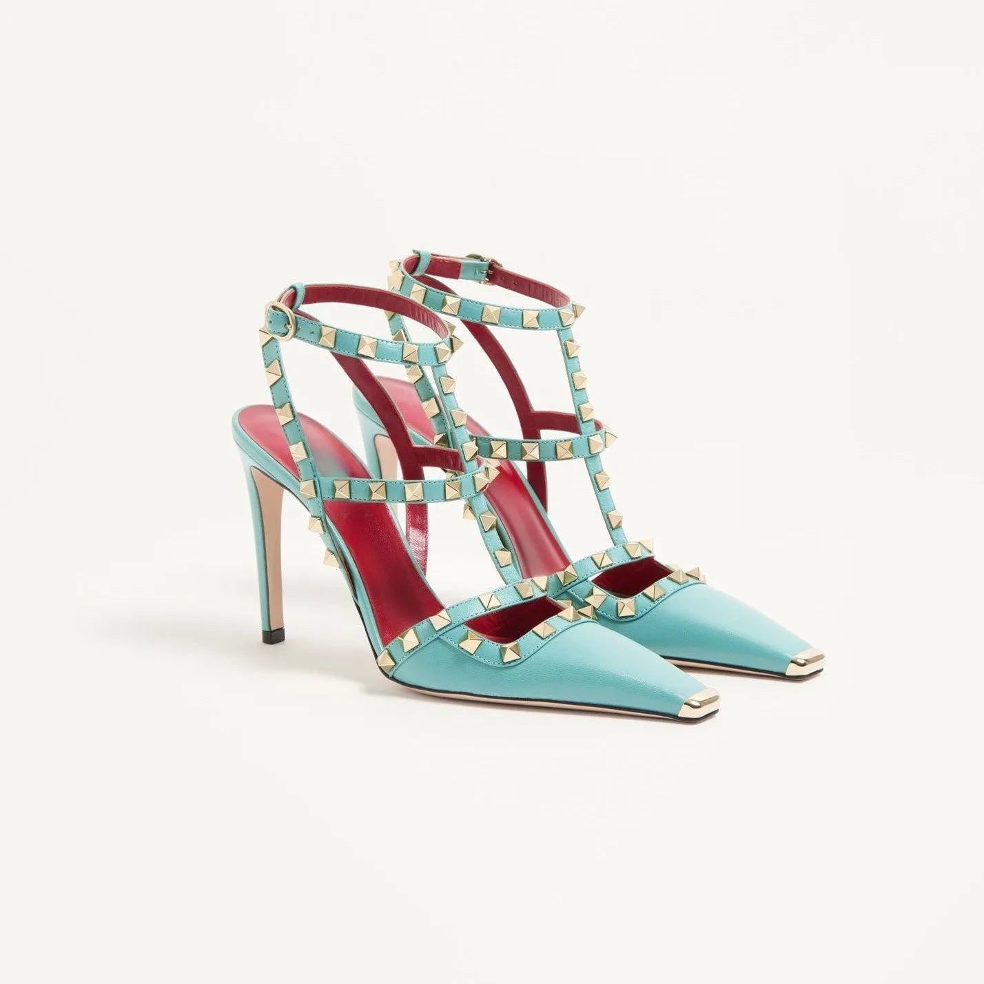 2026Summer Square Headed Rivet High-heeled Women's Sandals, Fashionable and Sexy Women's Party T-table Women's Plus Size Sandals - Tara's Tiny Treasures