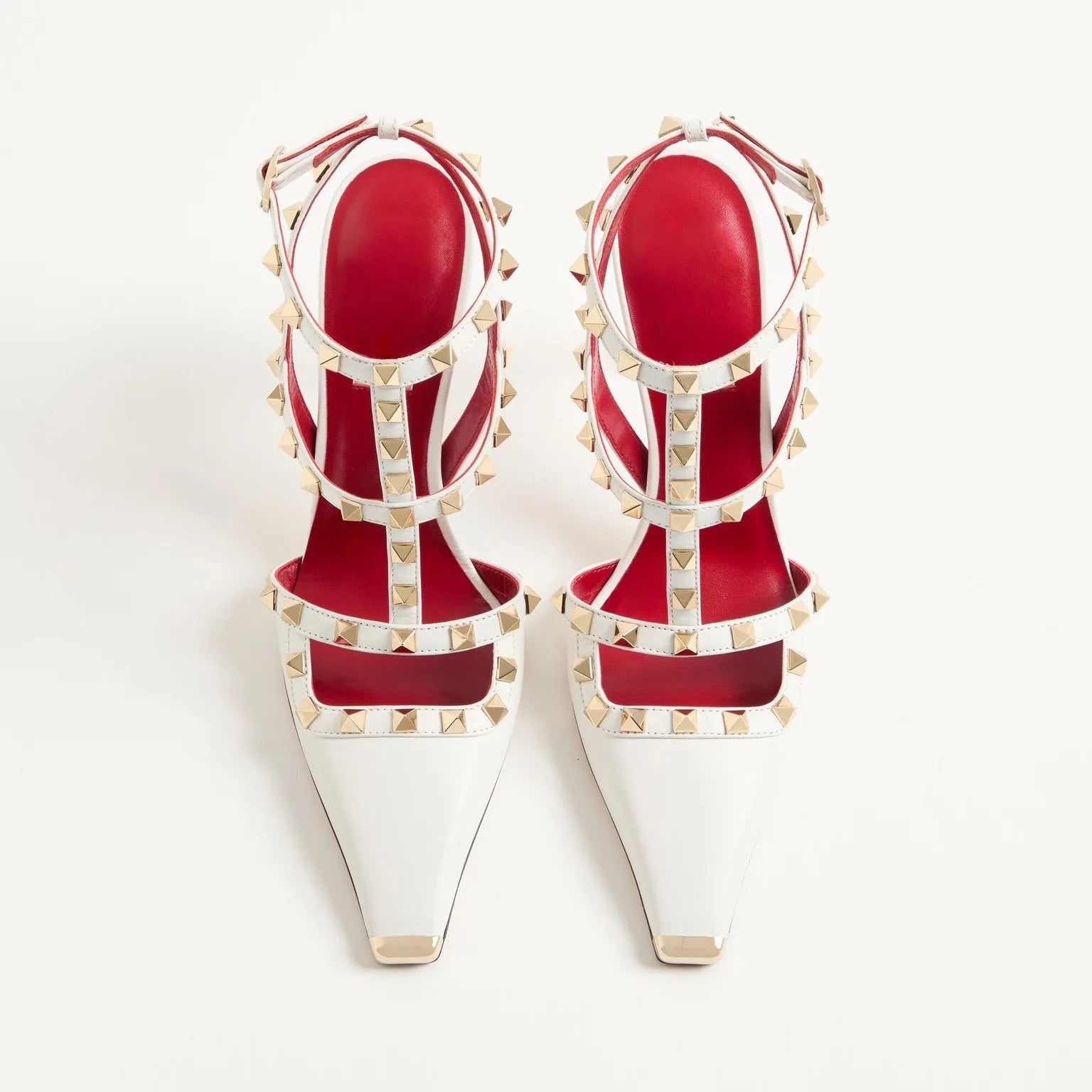 2026Summer Square Headed Rivet High-heeled Women's Sandals, Fashionable and Sexy Women's Party T-table Women's Plus Size Sandals - Tara's Tiny Treasures