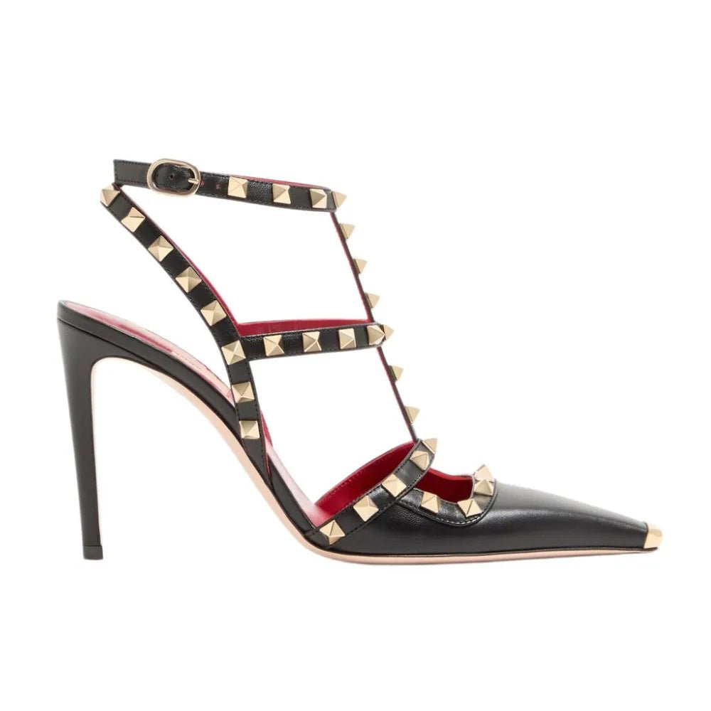 2026Summer Square Headed Rivet High-heeled Women's Sandals, Fashionable and Sexy Women's Party T-table Women's Plus Size Sandals - Tara's Tiny Treasures