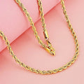 24K Gold AU999 Wholesale 50-75CM 3MM Twist Rope Necklace Men's & Women's - Premium bulk supply, 3MM+50-75CM, stylish unisex - Tara's Tiny Treasures
