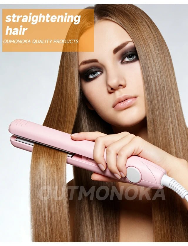 3-in-1 Hair Straightener for Hair Mini Flat Iron Styling Tools & Appliances Brush Beard Salon Hair Curler Professional Hot Comb - Tara's Tiny Treasures