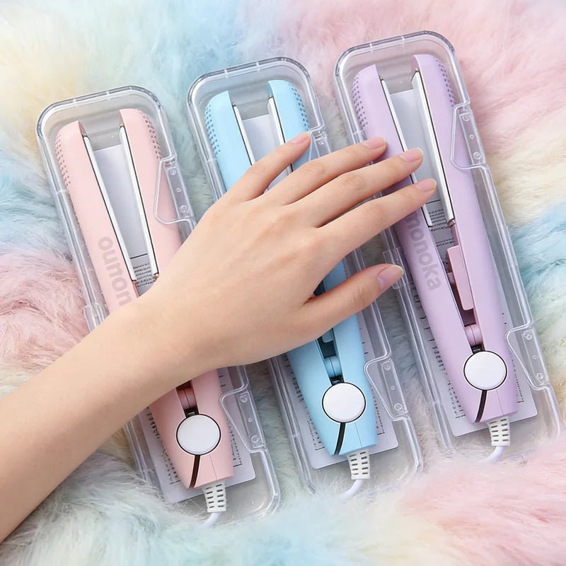 3-in-1 Hair Straightener for Hair Mini Flat Iron Styling Tools & Appliances Brush Beard Salon Hair Curler Professional Hot Comb - Tara's Tiny Treasures
