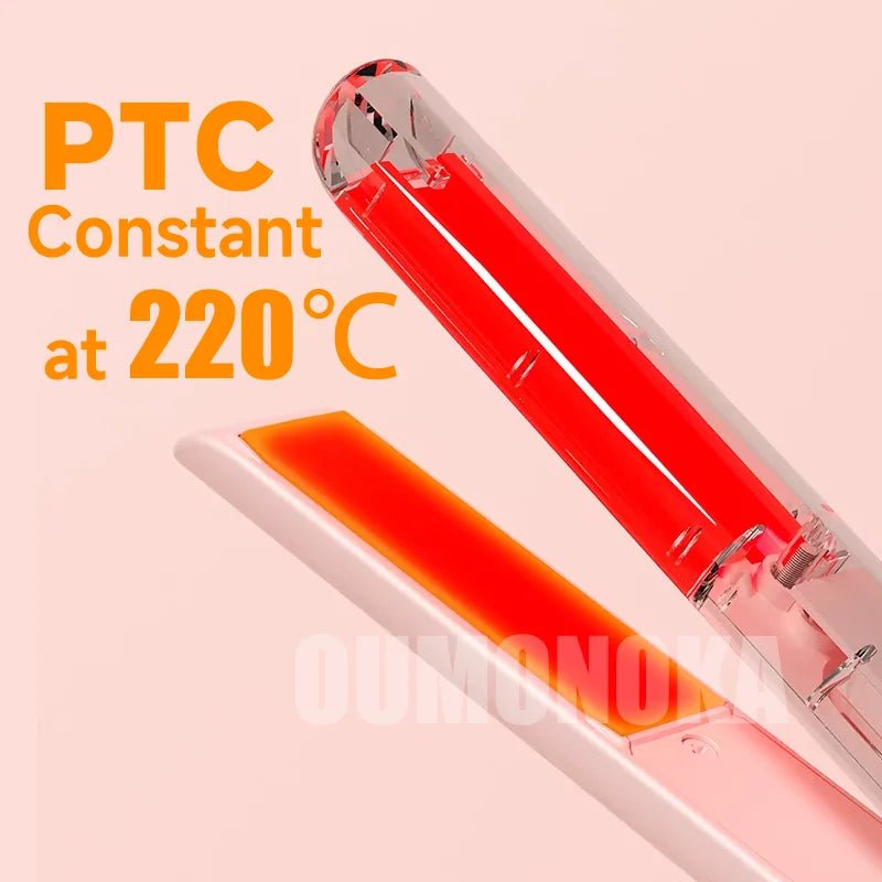 3-in-1 Hair Straightener for Hair Mini Flat Iron Styling Tools & Appliances Brush Beard Salon Hair Curler Professional Hot Comb - Tara's Tiny Treasures