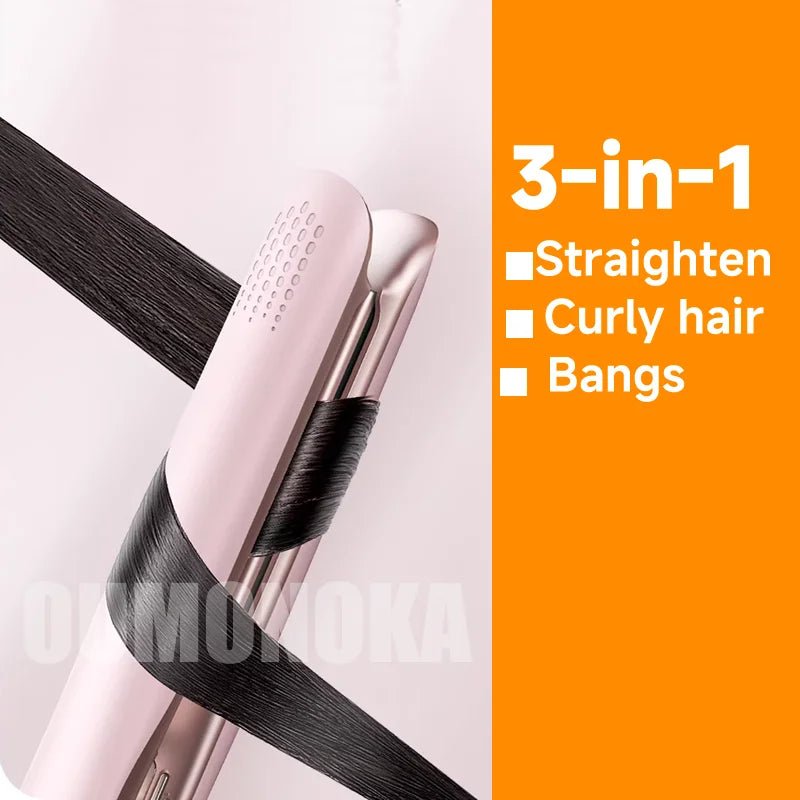 3-in-1 Hair Straightener for Hair Mini Flat Iron Styling Tools & Appliances Brush Beard Salon Hair Curler Professional Hot Comb - Tara's Tiny Treasures