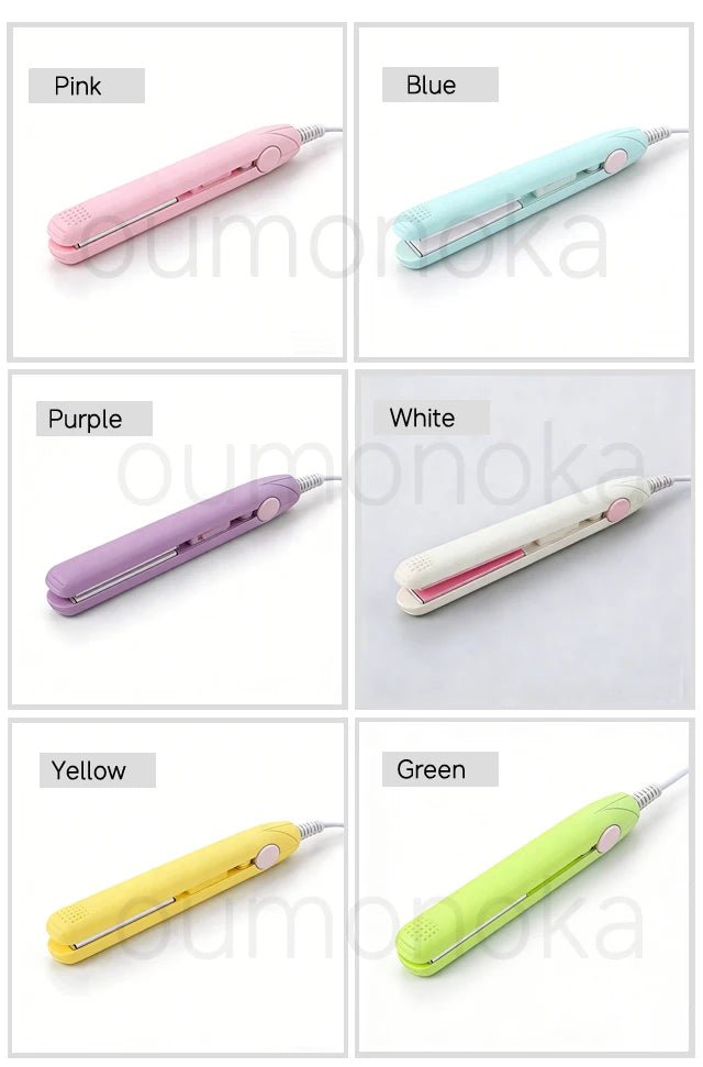 3-in-1 Hair Straightener for Hair Mini Flat Iron Styling Tools & Appliances Brush Beard Salon Hair Curler Professional Hot Comb - Tara's Tiny Treasures