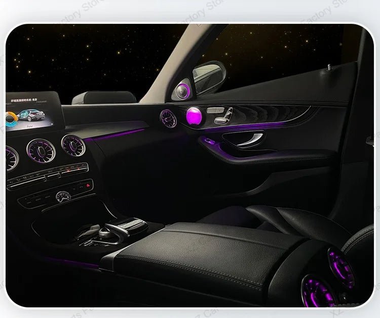 3/64 Colour Car LED Ambient Light for Mercedes-Benz C/GLC Class Coupe W205 C43 C63 X253 LED Door Speaker Cover Vents RetrofitSet - Tara's Tiny Treasures