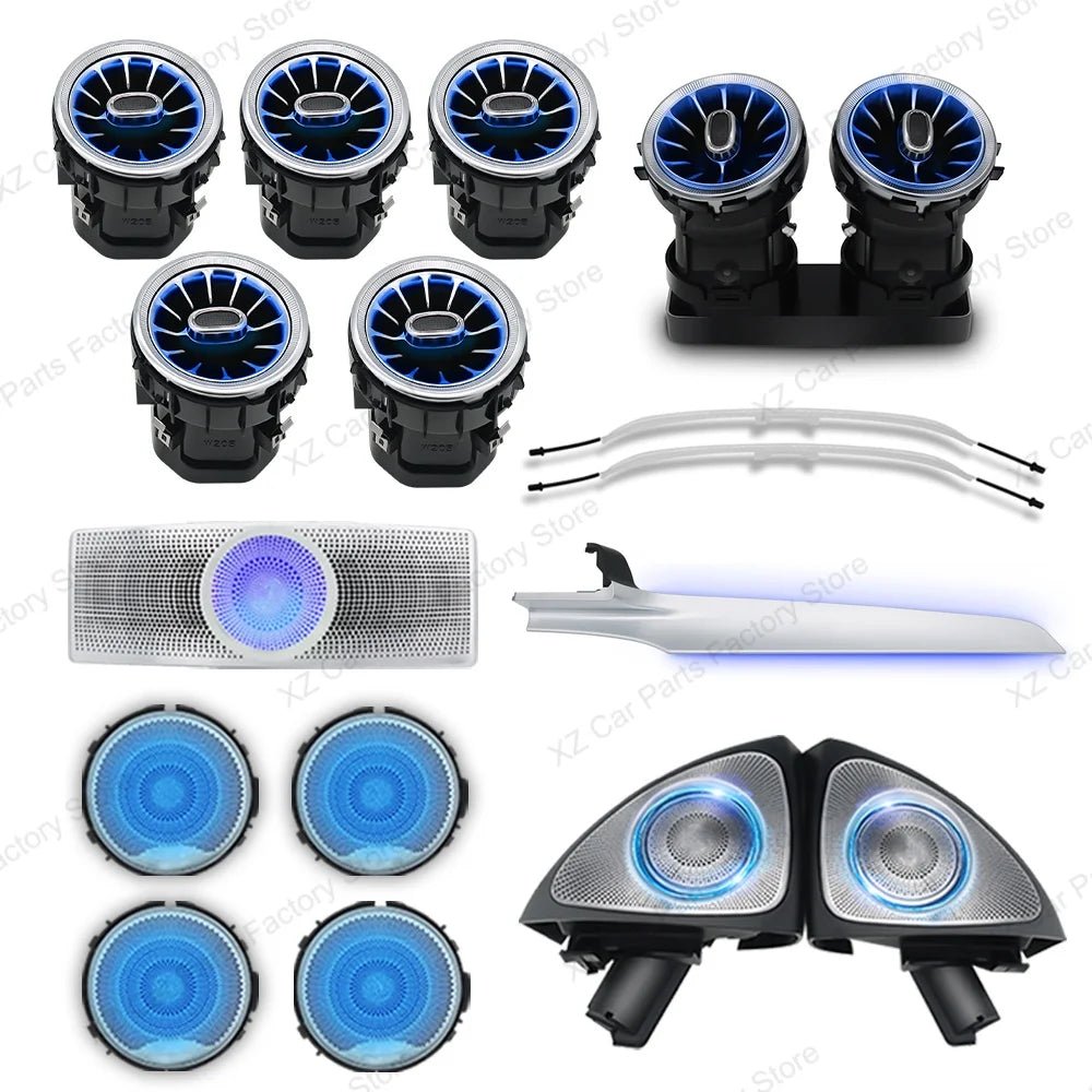 3/64 Colour Car LED Ambient Light for Mercedes-Benz C/GLC Class Coupe W205 C43 C63 X253 LED Door Speaker Cover Vents RetrofitSet - Tara's Tiny Treasures