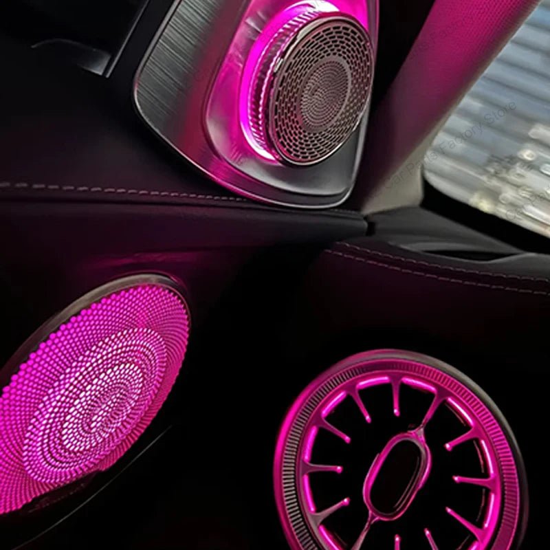 3/64 Colour Car LED Ambient Light for Mercedes-Benz C/GLC Class Coupe W205 C43 C63 X253 LED Door Speaker Cover Vents RetrofitSet - Tara's Tiny Treasures