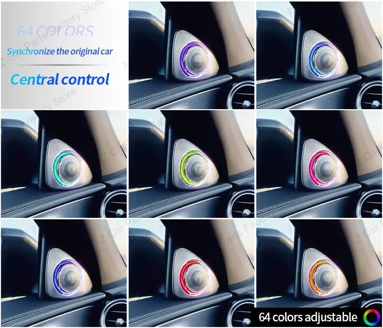 3/64 Colour Car LED Ambient Light for Mercedes-Benz C/GLC Class Coupe W205 C43 C63 X253 LED Door Speaker Cover Vents RetrofitSet - Tara's Tiny Treasures