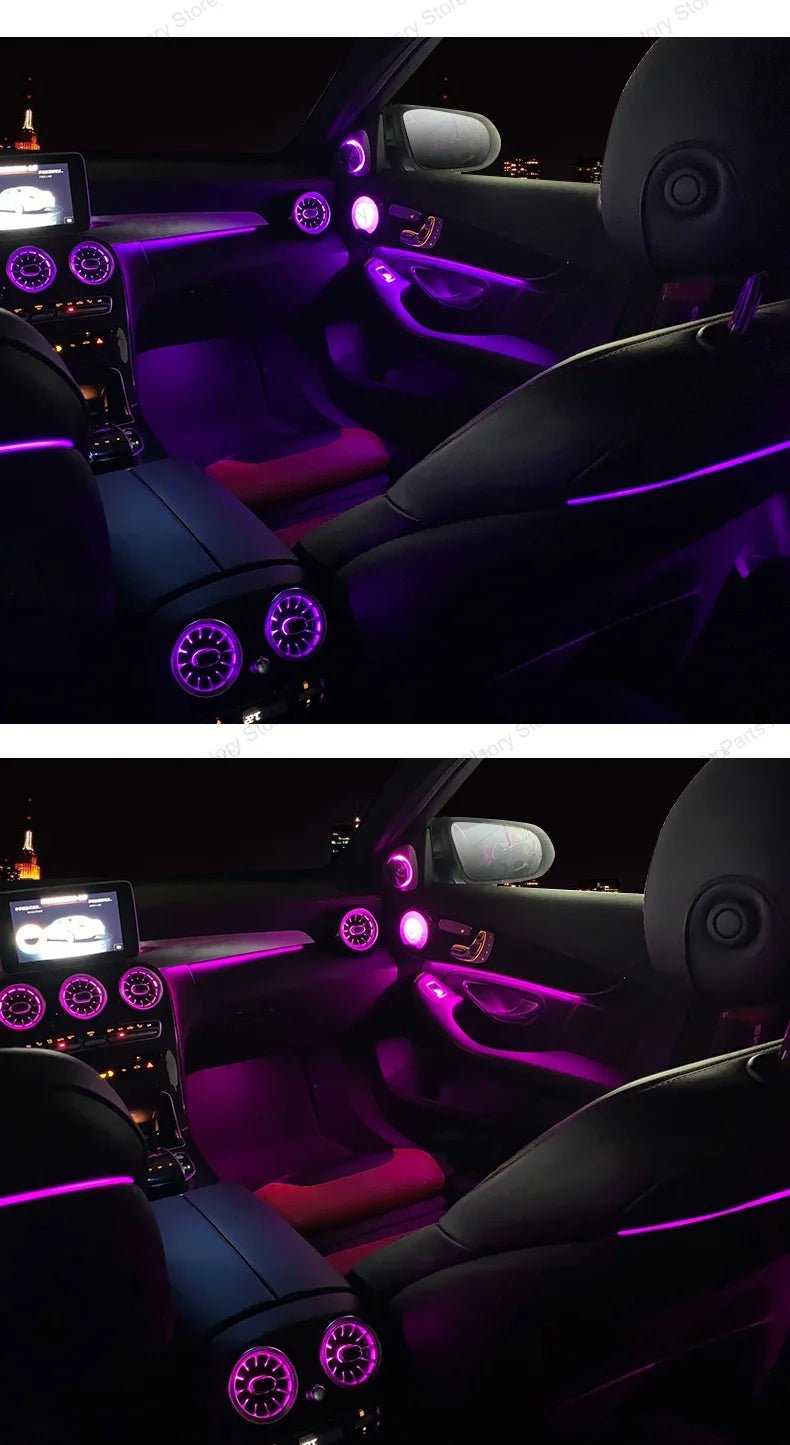 3/64 Colour Car LED Ambient Light for Mercedes-Benz C/GLC Class Coupe W205 C43 C63 X253 LED Door Speaker Cover Vents RetrofitSet - Tara's Tiny Treasures