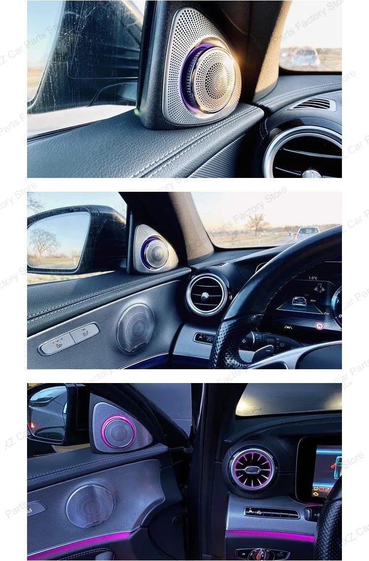 3/64 Colour Car LED Ambient Light for Mercedes-Benz C/GLC Class Coupe W205 C43 C63 X253 LED Door Speaker Cover Vents RetrofitSet - Tara's Tiny Treasures